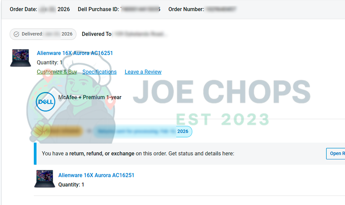 Dell Order Success